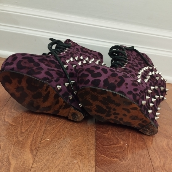 Purple leopard boots - Picture 4 of 4